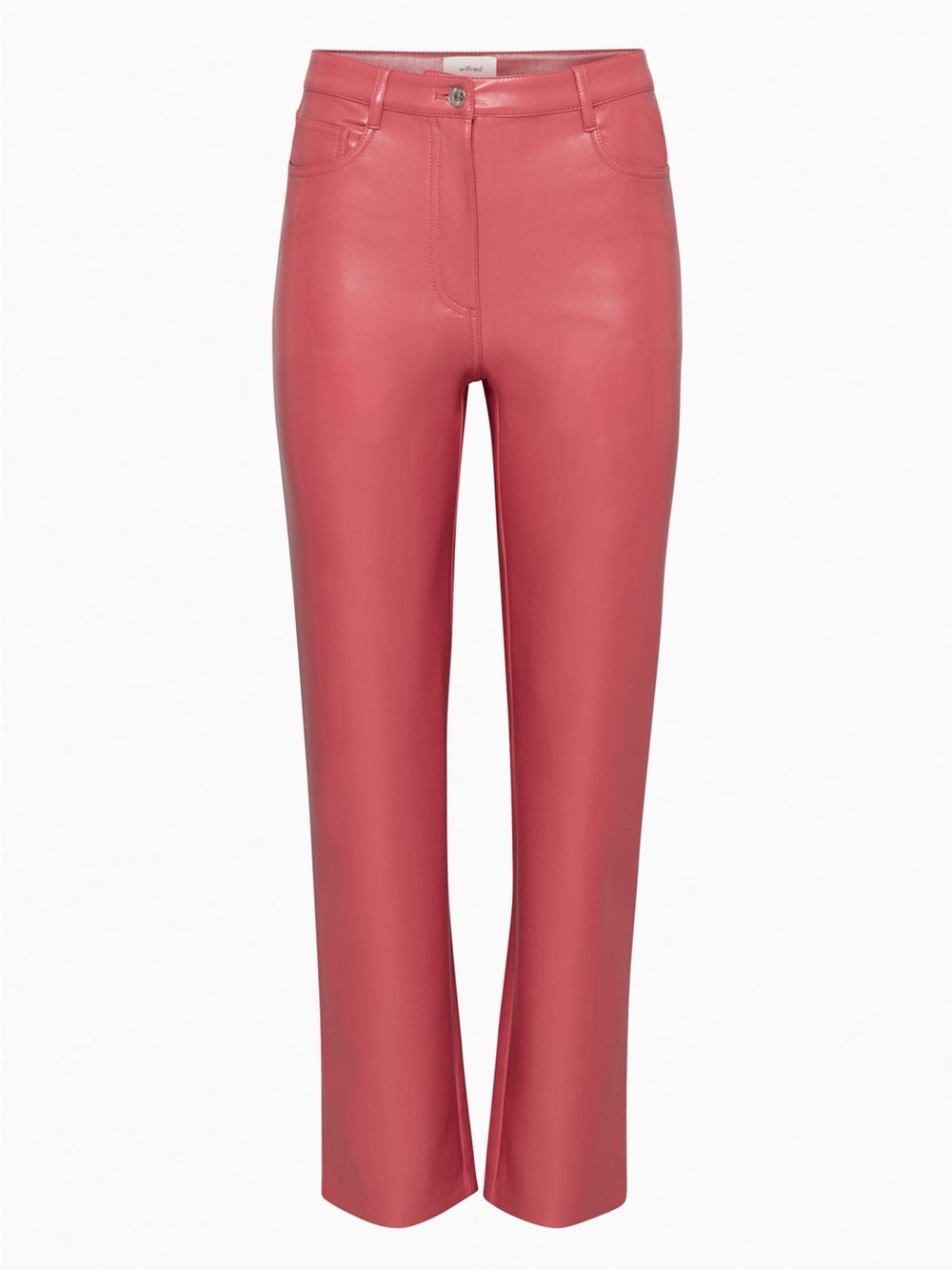 Aritzia Wilfred The Melina Pant High Rise Vegan Leather Pink Red Size 4